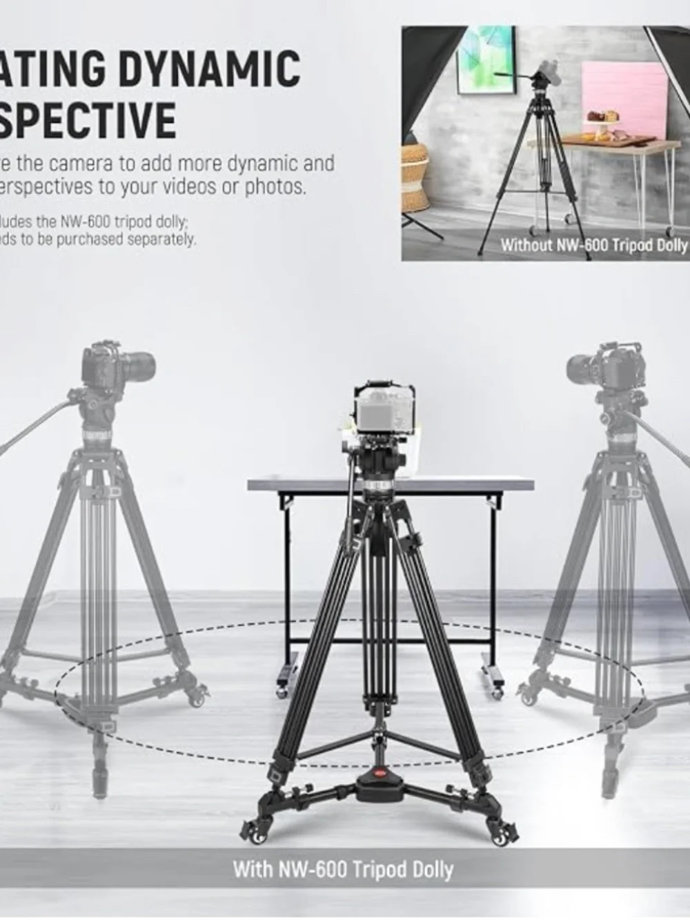 NEEWER Tripod Dolly, NW-600 with 2